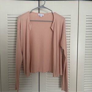 Indigo Bloom Ribbed Pink Cardigan